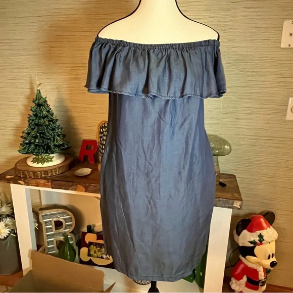 Tommy Bahama Chambray Cover-up Dress Woman’s Size XS Pockets Coastal Boho - Picture 2 of 6